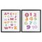 Stupell Industries Muted Letters & Numbers Educational 2pc Framed Print Under Glass Set, design by Susan Ball